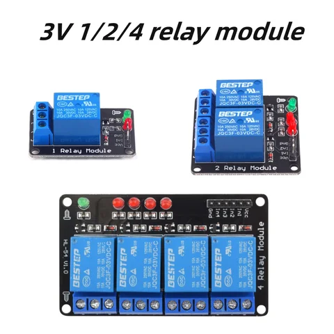 3V 1/2/4 channel relay module low level triggered luminous relay output relay module adopts 8550 transistor driving ability