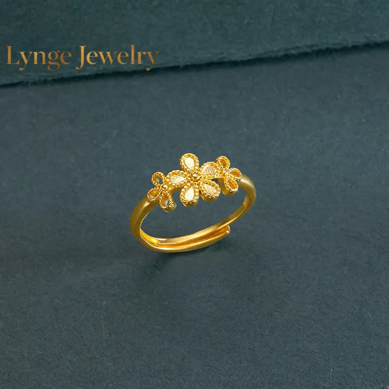 Lynge Jewelry Peach Blossom Marriage Three-piece Set for Women 9999 24K Real Gold Flower Ring Hard Gold Necklace Pendant Bracele
Lynge Jewelry Peach Blossom Marriage Three-piece Set for Women 9999 24K Real Gold Flower Ring Hard Gold Necklace Pendant Bracele