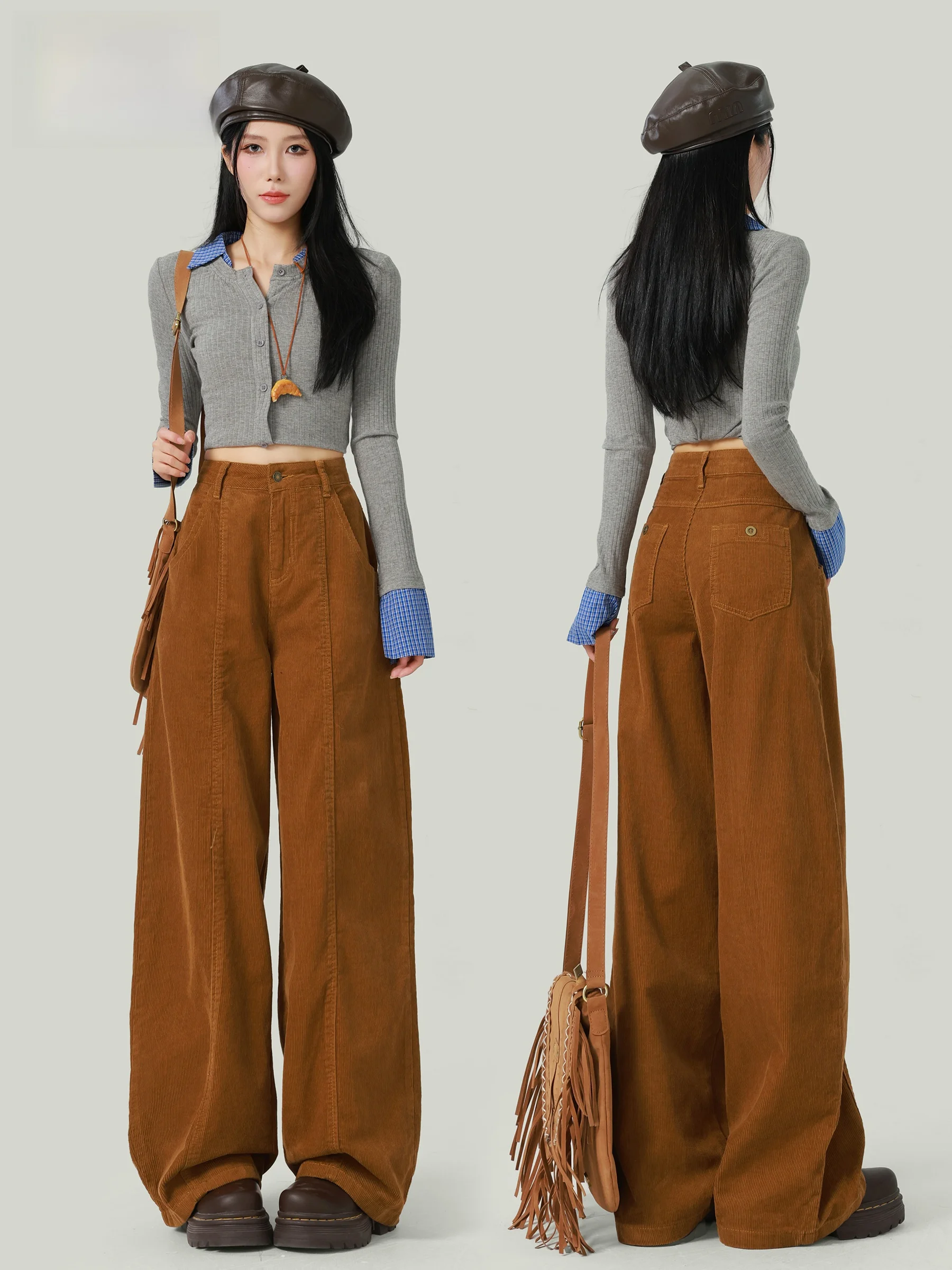 Caramel Color Corduroy Wide Leg Casual Pants Women's Thick High Waist Loose Slim Straight Tube Trousers Autumn Winter New Style
Caramel Color Corduroy Wide Leg Casual Pants Women's Thick High Waist Loose Slim Straight Tube Trousers Autumn Winter New Style