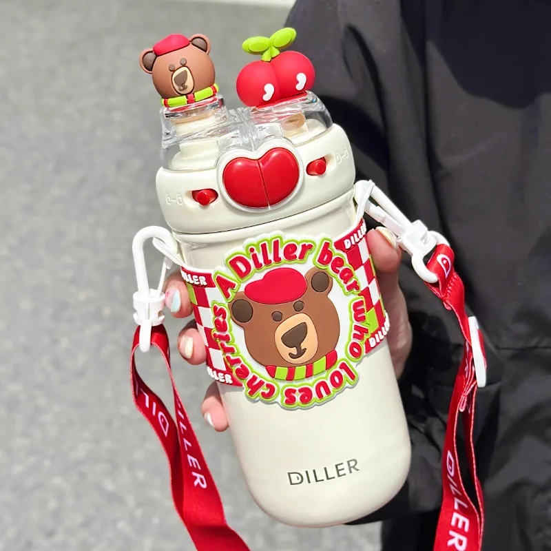 Childrens Straw Thermos Cute Cartoon Style Double Drink Diagonal Cross Water Kettle Student Return To School Gift
Childrens Straw Thermos Cute Cartoon Style Double Drink Diagonal Cross Water Kettle Student Return To School Gift