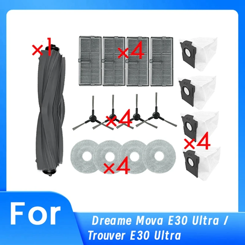 17 шт. для Dreame Mova E30 Ultra/Trouver E30 Ultra подметальный робот-пылесос, запасные части, основная боковая щетка, набор фильтров для швабры
17 шт. для Dreame Mova E30 Ultra/Trouver E30 Ultra подметальный робот-пылесос, запасные части, основная боковая щетка, набор фильтров для швабры