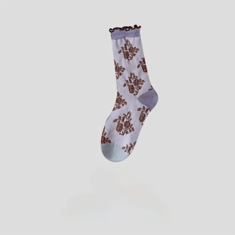 Fashion Casual Flower Socks Retro Sweat Absorption Mid Tube Socks Breathable Ruffle Socking Autumn
Fashion Casual Flower Socks Retro Sweat Absorption Mid Tube Socks Breathable Ruffle Socking Autumn