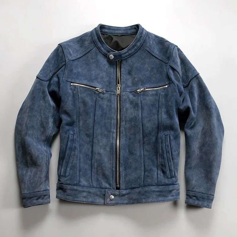 Frosted prosperity top layer yellow cowhide leather motorcycle real
Frosted prosperity top layer yellow cowhide leather motorcycle real