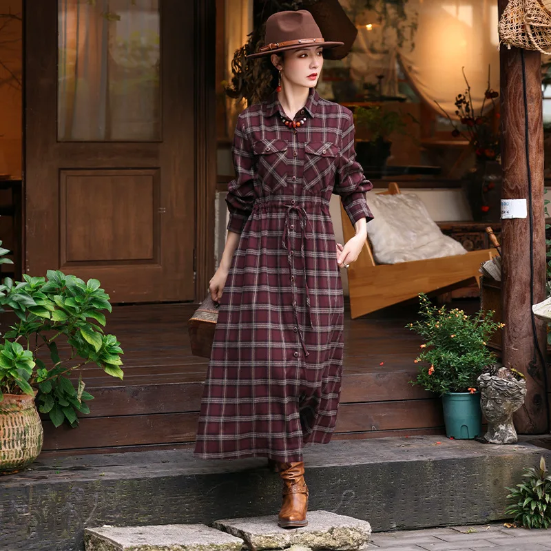 TIYIHAILEY Women Long Mid-Calf Cotton Dress Spring Autumn Full Sleeve Plaid M-XL New Fashion Ladies Shirts Single Breasted
TIYIHAILEY Women Long Mid-Calf Cotton Dress Spring Autumn Full Sleeve Plaid M-XL New Fashion Ladies Shirts Single Breasted