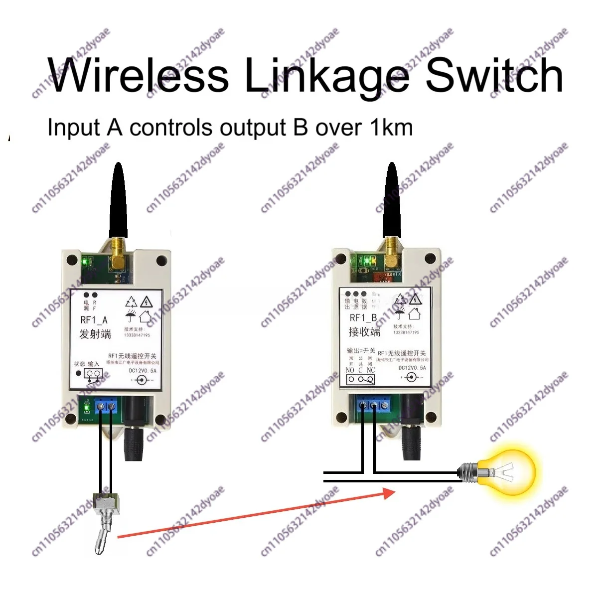 Sender + Receiver 1km Wireless Remote Relay Controller Linkage Control for PLC IO Switch Signal Transmission 433MHz DC12V
Sender + Receiver 1km Wireless Remote Relay Controller Linkage Control for PLC IO Switch Signal Transmission 433MHz DC12V