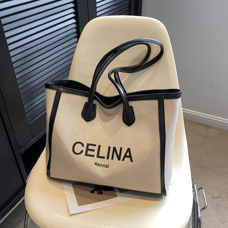 Fashion Letter Canvas Bag Girls Simple Large Capacity Tote Bag College Handbag Ladies Temperament Senior Practical Shoulder Bag
Fashion Letter Canvas Bag Girls Simple Large Capacity Tote Bag College Handbag Ladies Temperament Senior Practical Shoulder Bag
