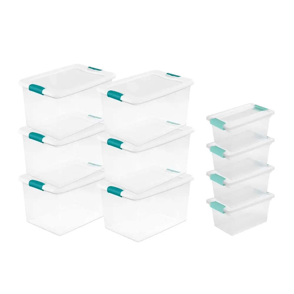 64 Quart Latching Clear Plastic Storage Organizer Tote Container Bin Box, 6 Pack and Medium Clip Boxes with Lids, 4 Pack
64 Quart Latching Clear Plastic Storage Organizer Tote Container Bin Box, 6 Pack and Medium Clip Boxes with Lids, 4 Pack