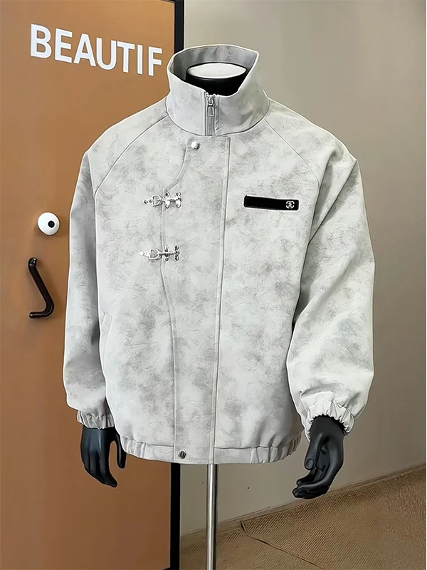 New Chinese Sle Dyed Leather Jaet Thiened Workwear Coat for Couples Metal Bule Fastening ex Autumn Spring PU Leather
New Chinese Sle Dyed Leather Jaet Thiened Workwear Coat for Couples Metal Bule Fastening ex Autumn Spring PU Leather