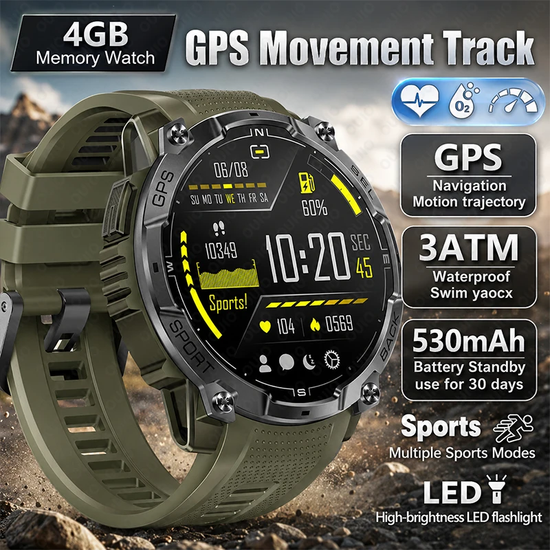 GPS Sports Smart Watch Compass AMOLED HD Display 530mAh 3ATM Bluetooth Call Sports Mode Flashlight Health Monitoring Smart Watch
GPS Sports Smart Watch Compass AMOLED HD Display 530mAh 3ATM Bluetooth Call Sports Mode Flashlight Health Monitoring Smart Watch
