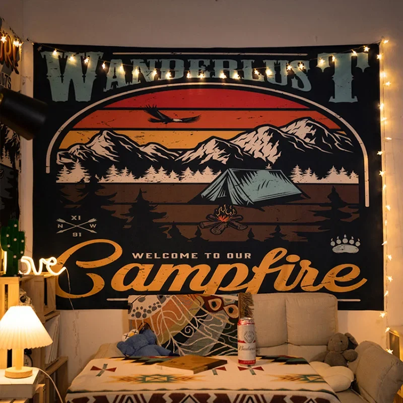 American Background Cloth Ins Retro Camping Background Wall Hanging Cloth Bedroom Renovation Outdoor Photo High-quality Tapestry 
American Background Cloth Ins Retro Camping Background Wall Hanging Cloth Bedroom Renovation Outdoor Photo High-quality Tapestry