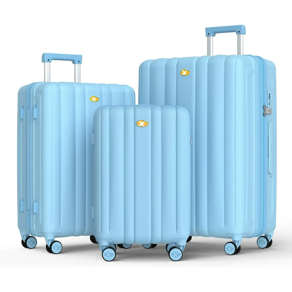 3 Piece Luggage Sets, Hardshell Suitcase Sets with Spinner Wheels, Lightweight PC Luggage with TSA Lock(Caribbean Blue, 3-Piece
3 Piece Luggage Sets, Hardshell Suitcase Sets with Spinner Wheels, Lightweight PC Luggage with TSA Lock(Caribbean Blue, 3-Piece