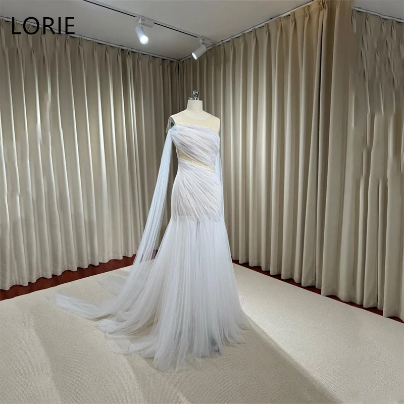 LORIE Tulle Illussion Strapless Wedding Dresses Ribbons Bride Prom Gown Floor-Length Sweep Train Bridal Gown Customized
LORIE Tulle Illussion Strapless Wedding Dresses Ribbons Bride Prom Gown Floor-Length Sweep Train Bridal Gown Customized