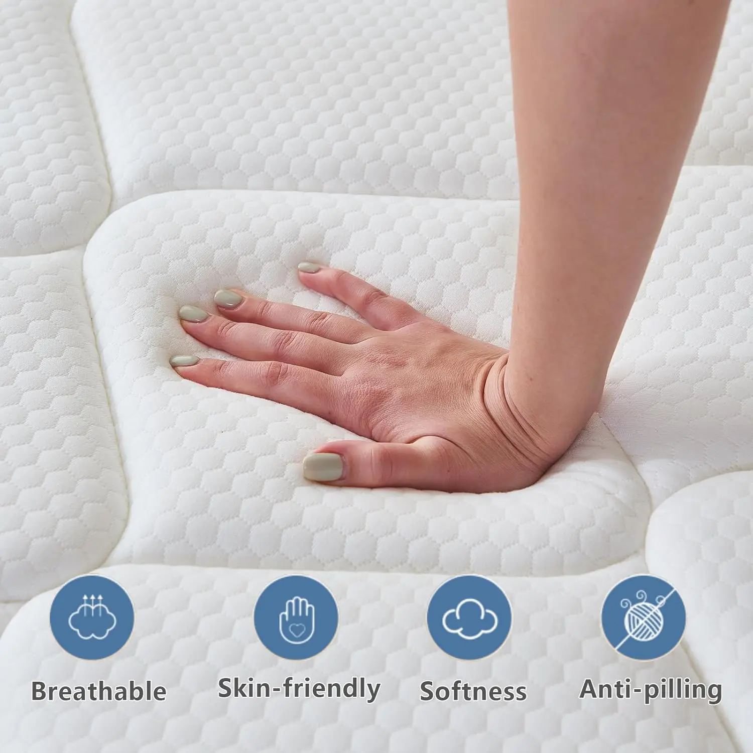 Queen Mattresses, 10 Inch Queen Size with Pocket Spring and Memory Foam for Pressure Relief, Motion Isolation, Edge Support
Queen Mattresses, 10 Inch Queen Size with Pocket Spring and Memory Foam for Pressure Relief, Motion Isolation, Edge Support