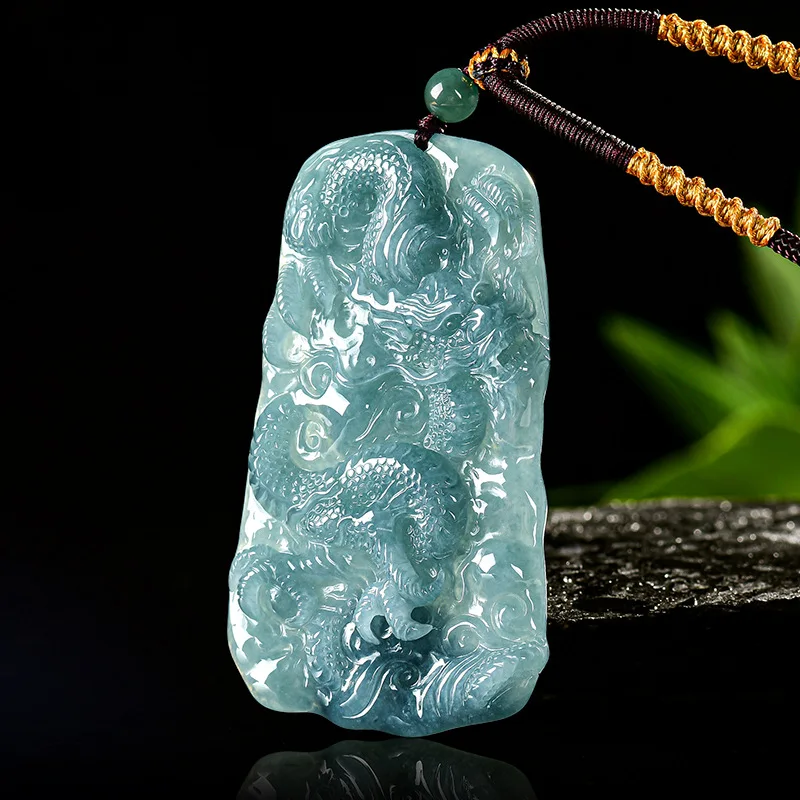 Natural Jade Blue Water Exquisitely Carved Domineering Dragon Travels All Over The World Brand Necklace Pendant Men Amulet Gift
Natural Jade Blue Water Exquisitely Carved Domineering Dragon Travels All Over The World Brand Necklace Pendant Men Amulet Gift