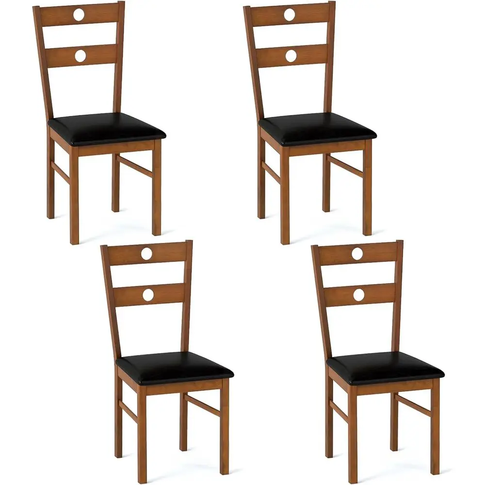 Set of 4 Wooden Dining Chairs with PU Leather Upholstery, Hollowed Backrest, and Padded Seats for Kitchen, Dining Room, or Resta
Set of 4 Wooden Dining Chairs with PU Leather Upholstery, Hollowed Backrest, and Padded Seats for Kitchen, Dining Room, or Resta
