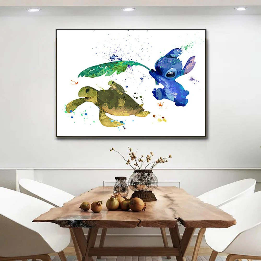 Disney Cartoon Character Stitch Play With Turtles Pop Street Wall Art Canvas Painting Poster Bedroom Gallery Home Wall Decor
Disney Cartoon Character Stitch Play With Turtles Pop Street Wall Art Canvas Painting Poster Bedroom Gallery Home Wall Decor