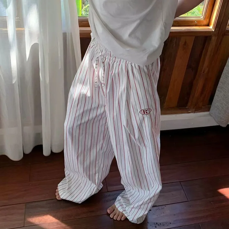 American-style Striped Drawstring Casual Pants for Men and Women Loose Versatile Trendy Floor Trousers Lightweight Home Vacation
American-style Striped Drawstring Casual Pants for Men and Women Loose Versatile Trendy Floor Trousers Lightweight Home Vacation