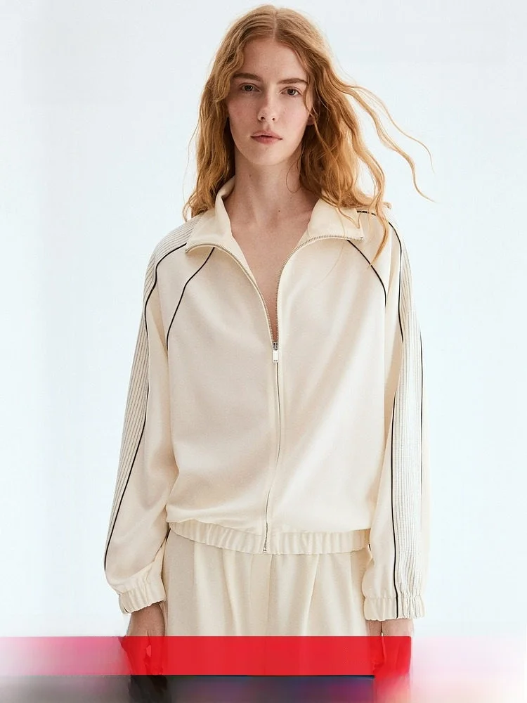 H&M Women's Loose Fit Sporty Style Jacket Short Outerwear Long Sleeve Stand Collar Casual Running Top 2026 New Arrival
H&M Women's Loose Fit Sporty Style Jacket Short Outerwear Long Sleeve Stand Collar Casual Running Top 2026 New Arrival