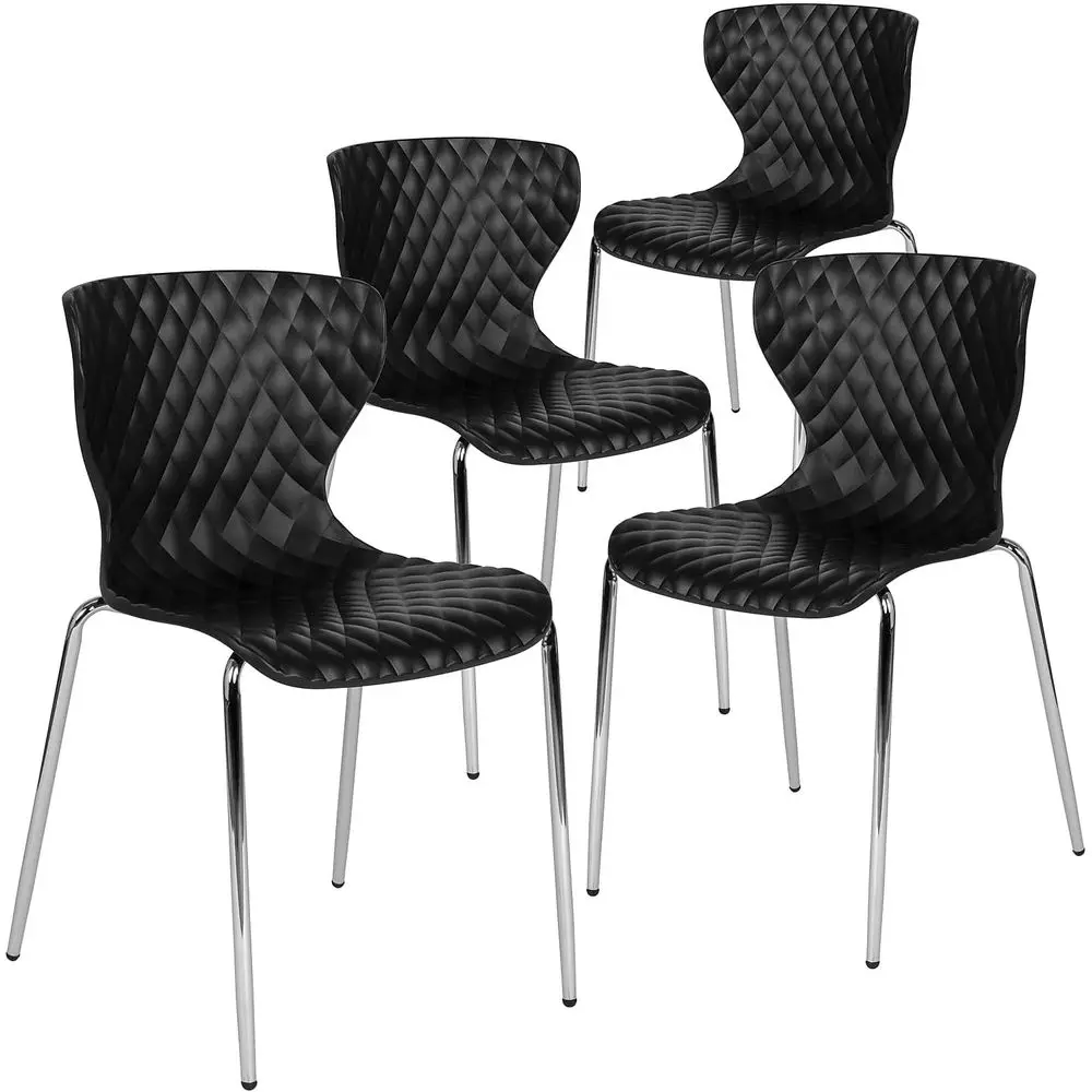 Ergonomic Stacking Chairs for Waiting Rooms and Offices, Set of 4, Black
Ergonomic Stacking Chairs for Waiting Rooms and Offices, Set of 4, Black