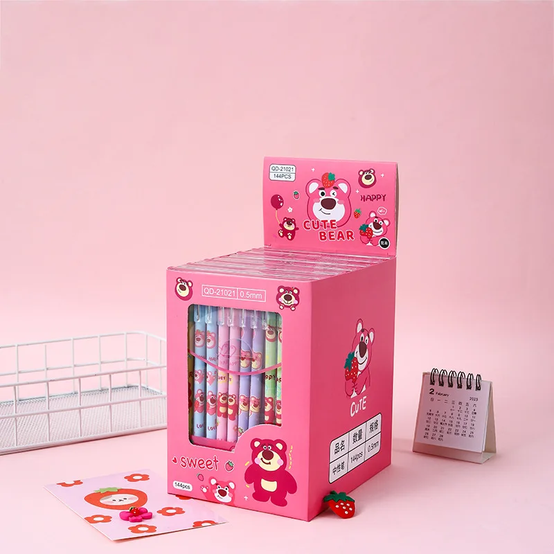 Новинка, 12/144 шт., гелевая ручка, клубничный медведь, мультяшная черная водная ручка, 0,5 мм, студенческие офисные канцелярские принадлежности, подарки на выпускной для начальной школы
Новинка, 12/144 шт., гелевая ручка, клубничный медведь, мультяшная черная водная ручка, 0,5 мм, студенческие офисные канцелярские принадлежности, подарки на выпускной для начальной школы