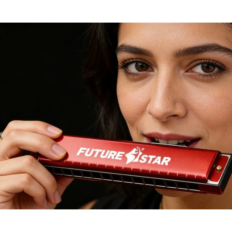 New Advanced 24 Hole Red Harmonica, Compact and Easy To Use, Suitable for Leisure, Entertainment, Teaching and Playing
New Advanced 24 Hole Red Harmonica, Compact and Easy To Use, Suitable for Leisure, Entertainment, Teaching and Playing