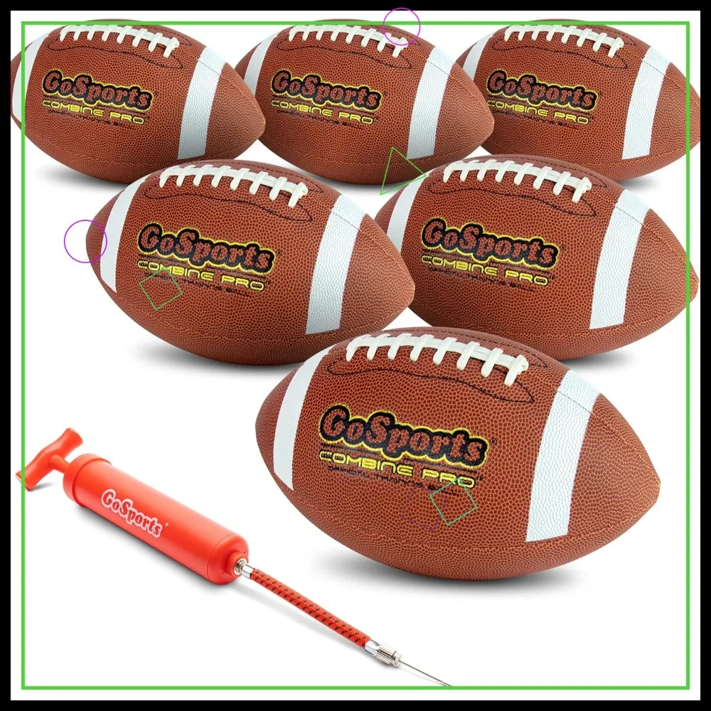 6 Pack Regulation Size Footballs - Composite Leather for High School & College
6 Pack Regulation Size Footballs - Composite Leather for High School & College