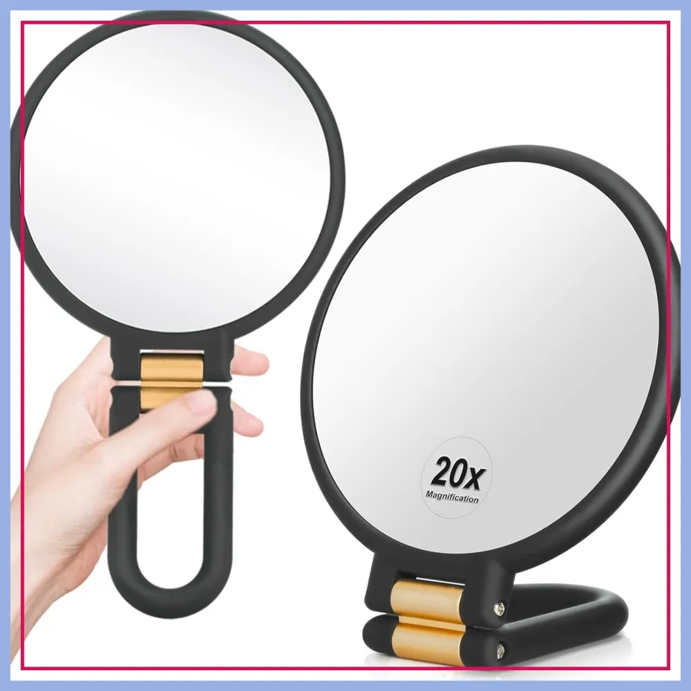 Double Sided 1x & 20x Magnifying Travel Mirror, Hand Held with Foldable Handle, Portable Makeup Mirror for Women
Double Sided 1x & 20x Magnifying Travel Mirror, Hand Held with Foldable Handle, Portable Makeup Mirror for Women