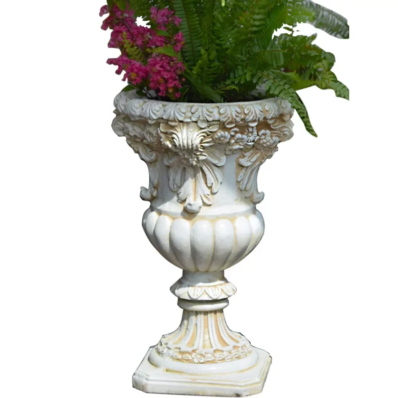 European retro garden relief tall flower pot, villa courtyard balcony Roman column, outdoor home decoration
European retro garden relief tall flower pot, villa courtyard balcony Roman column, outdoor home decoration