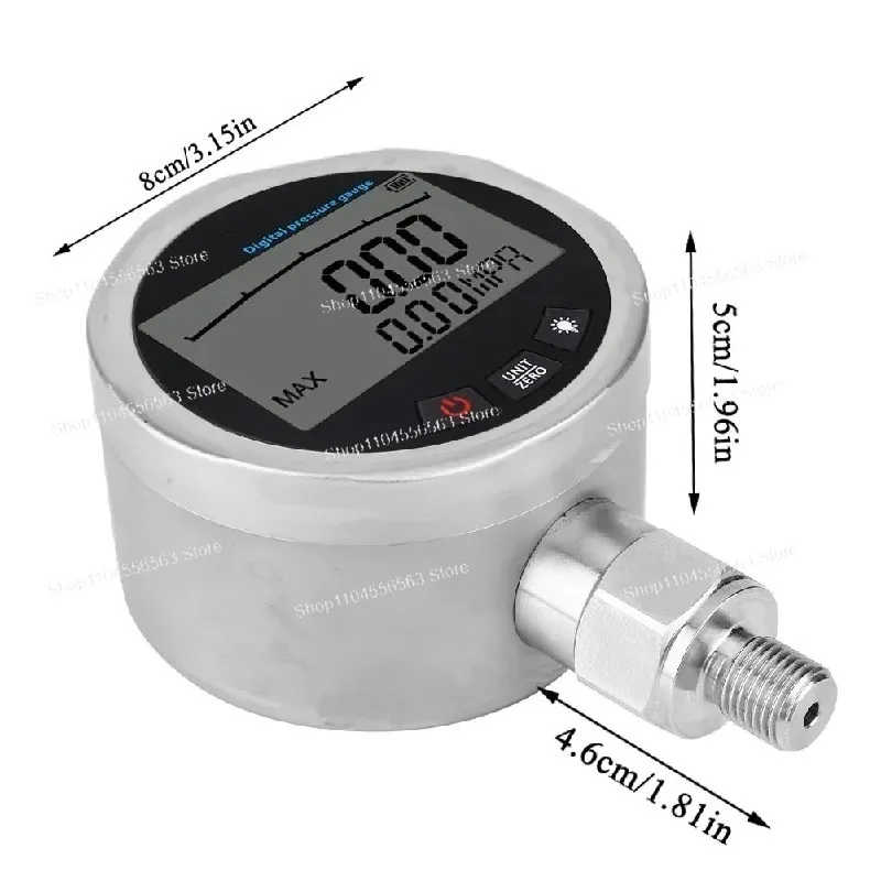 Цифровой манометр G1/4 0–40 МПа (5800 фунтов на квадратный дюйм — прецизионный тестер гидравлического манометра
Цифровой манометр G1/4 0–40 МПа (5800 фунтов на квадратный дюйм — прецизионный тестер гидравлического манометра