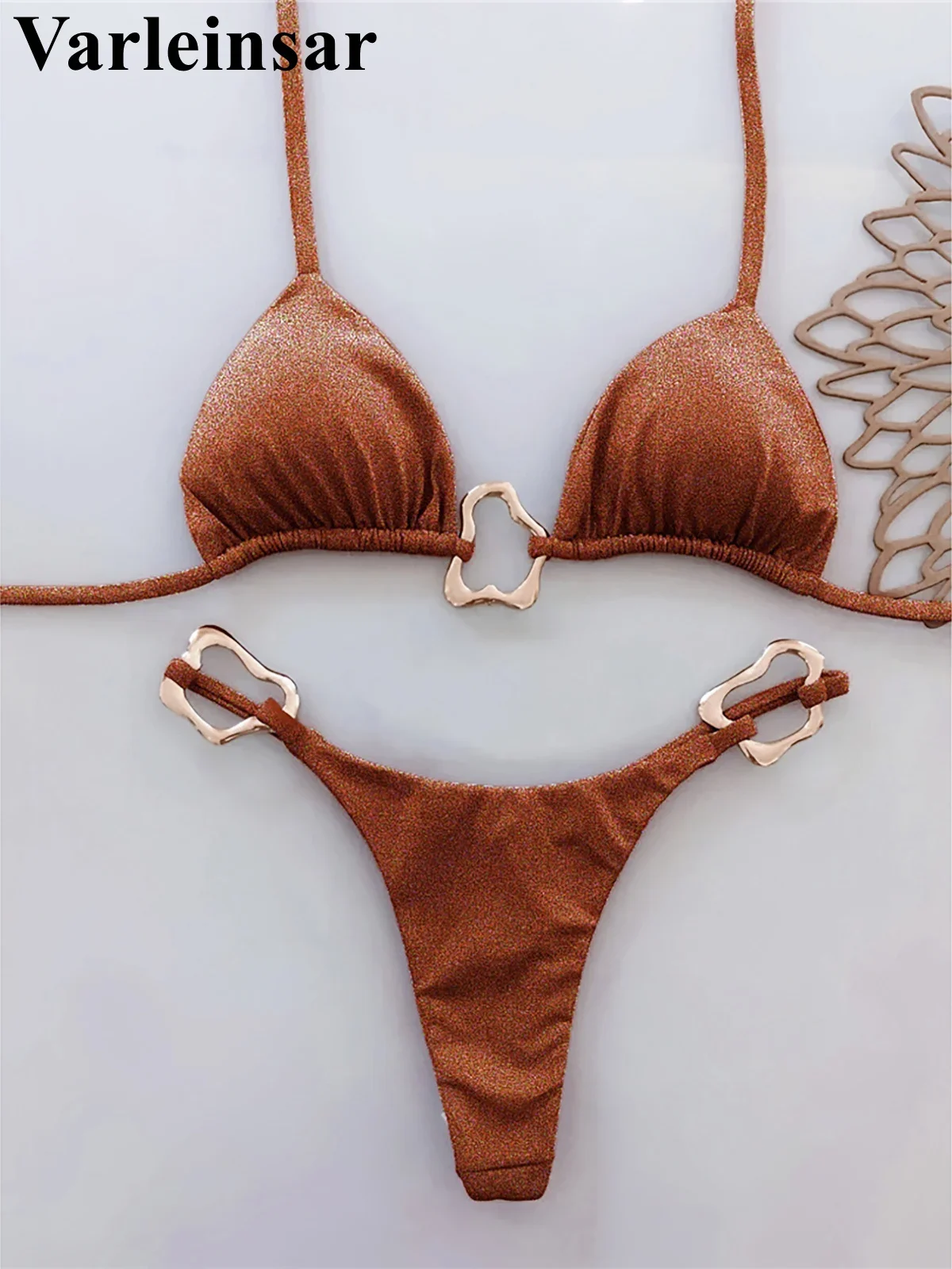 Shiny Metal Ring Halter Mini Thong Bikini Women Swimwear Female Swimsuit Two-pieces Bikini set Bather Bathing Suit Swim V6438
Shiny Metal Ring Halter Mini Thong Bikini Women Swimwear Female Swimsuit Two-pieces Bikini set Bather Bathing Suit Swim V6438
