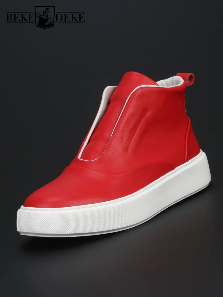 Mens High Top Thick Platform Cowhide Genuine Leather Skateboard Shoes Slip On Loafers Casual Ankle Boots Joggers Sneakers Shoes
Mens High Top Thick Platform Cowhide Genuine Leather Skateboard Shoes Slip On Loafers Casual Ankle Boots Joggers Sneakers Shoes
