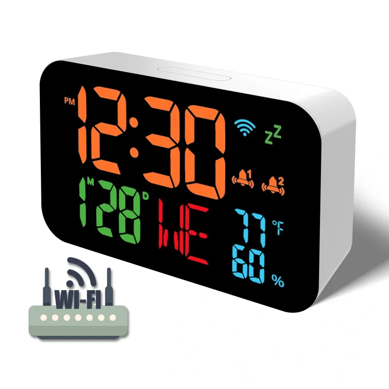 Desk Clock with Temperature Indoor and Humidity Dual Alarm with Big LED Screen Dispaly
Desk Clock with Temperature Indoor and Humidity Dual Alarm with Big LED Screen Dispaly