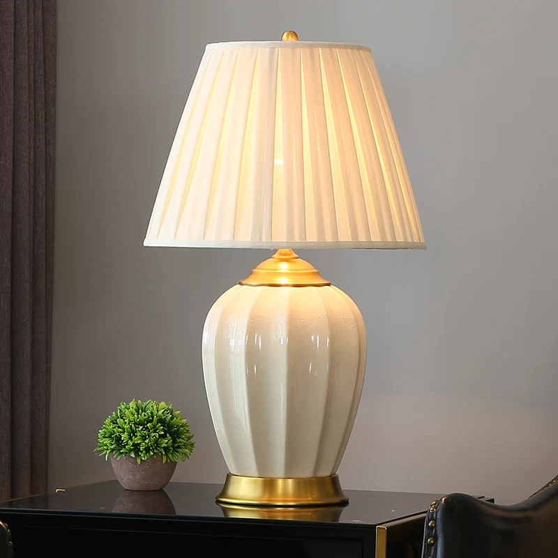 American light luxury all-copper ceramic desk lamp bedroom living room home simple modern Chinese warm decorative bedside
American light luxury all-copper ceramic desk lamp bedroom living room home simple modern Chinese warm decorative bedside