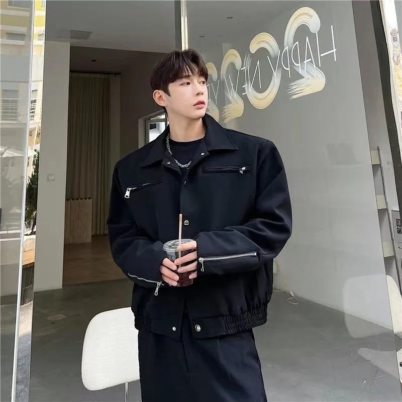 Men's Clothing Windbreaker Jackets Man Korean Popular Clothes Spring Loose Short Jacket Metal Zipper Shoulder Padded Men's Coat
Men's Clothing Windbreaker Jackets Man Korean Popular Clothes Spring Loose Short Jacket Metal Zipper Shoulder Padded Men's Coat