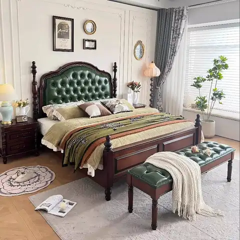 Green Australia Double Bed Designs European Soft Wooden Japanese Double Bed Luxury Modern Storage Cama Matrimonial Furniture