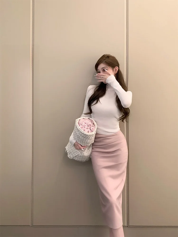 White Woolen Knitted Base Shirt Women's Autumn Winter Long Sleeve Half High Collar Slim Fit Inner Wear Commute Style Pure Color
White Woolen Knitted Base Shirt Women's Autumn Winter Long Sleeve Half High Collar Slim Fit Inner Wear Commute Style Pure Color