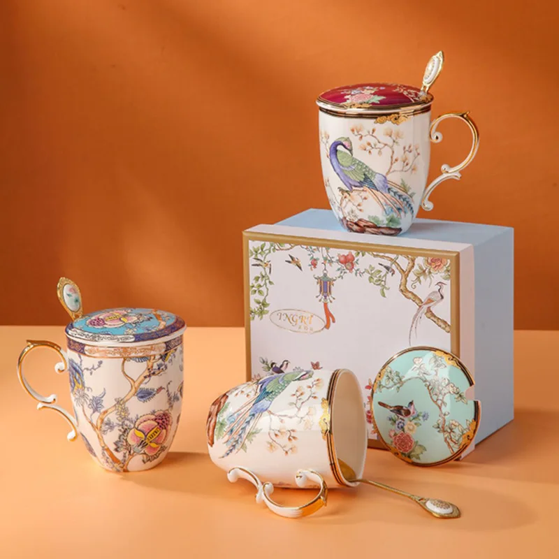 400ml Gold Foil Bone China Cup with Lid & Spoon, Nordic Style Floral Tea Set, Luxury Coffee Mug, High-End Home & Gift Set
400ml Gold Foil Bone China Cup with Lid & Spoon, Nordic Style Floral Tea Set, Luxury Coffee Mug, High-End Home & Gift Set