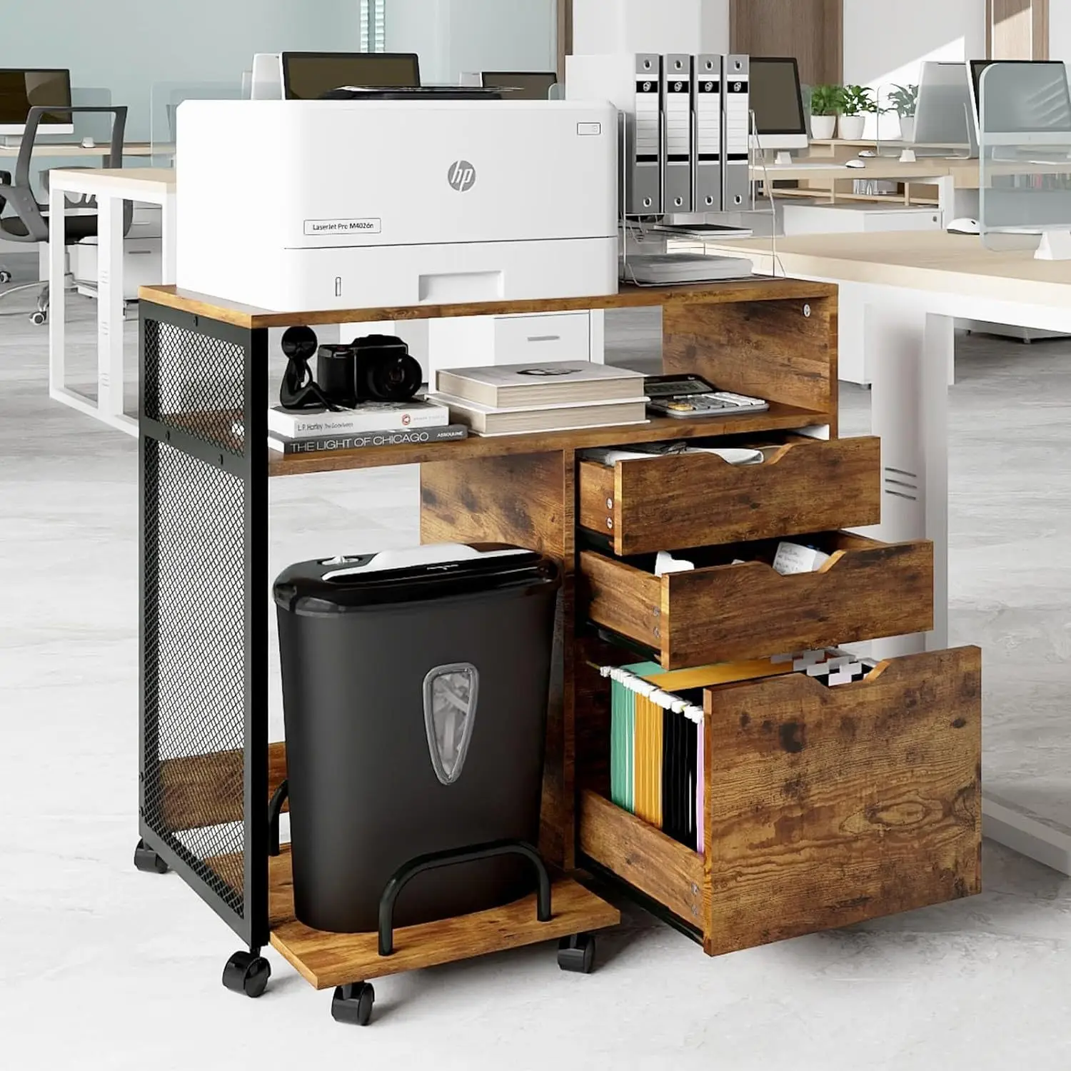 Home office mobile three-pump file cabinet with A4 paper hanging labor clip printer storage bracket wooden cabinet
Home office mobile three-pump file cabinet with A4 paper hanging labor clip printer storage bracket wooden cabinet