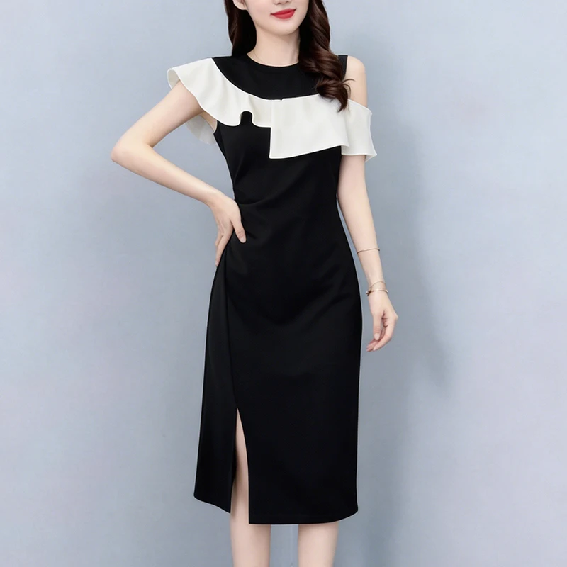 Stunning Black Off-Shoulder Women's Dress 2026 New Summer Waist-Cinching Skirt Cotton Short Sleeve round Neck Home Wear
Stunning Black Off-Shoulder Women's Dress 2026 New Summer Waist-Cinching Skirt Cotton Short Sleeve round Neck Home Wear