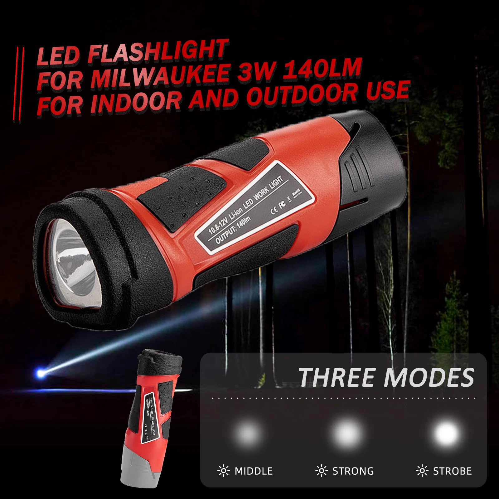 3W 140LM Handheld Flashlight Work Light for Milwaukee for Bosch Makita 10.8-12V Lithium-Ion Batteries LED Light for Night Work
3W 140LM Handheld Flashlight Work Light for Milwaukee for Bosch Makita 10.8-12V Lithium-Ion Batteries LED Light for Night Work