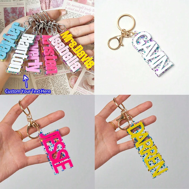 KADRUFI Custom Acrylic 3D Name Keychain llaveros Personalized Colored Round Dot Background Plate Backpack Nameplate Key Chains
KADRUFI Custom Acrylic 3D Name Keychain llaveros Personalized Colored Round Dot Background Plate Backpack Nameplate Key Chains