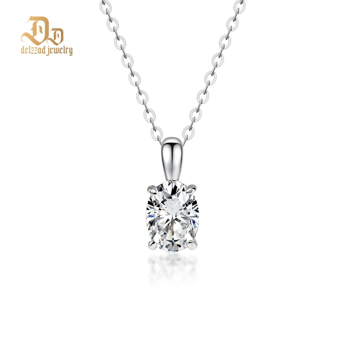 Delzzad Moissanite Sparkling 100% 925 Sterling Silver Classic Four-claw Egg-shaped Pendant for Women Shining Luxuruxury Exquisit
Delzzad Moissanite Sparkling 100% 925 Sterling Silver Classic Four-claw Egg-shaped Pendant for Women Shining Luxuruxury Exquisit