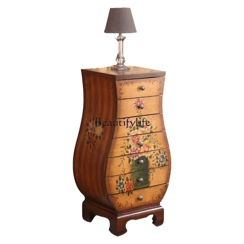 ls 42European-style entrance cabinet Solid wood American vase decoration retro painted edge cabinet
ls 42European-style entrance cabinet Solid wood American vase decoration retro painted edge cabinet