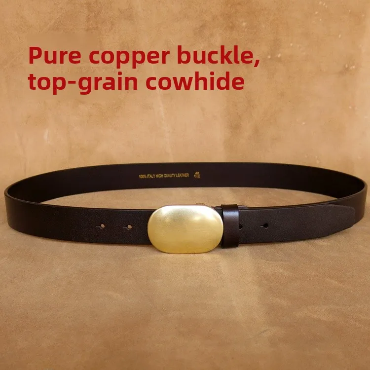 Genuine Leather Belt for Men Casual Sle Brass Bule Waist Belt Leather Head Layer Pure Cowhide Belt for Pants
Genuine Leather Belt for Men Casual Sle Brass Bule Waist Belt Leather Head Layer Pure Cowhide Belt for Pants
