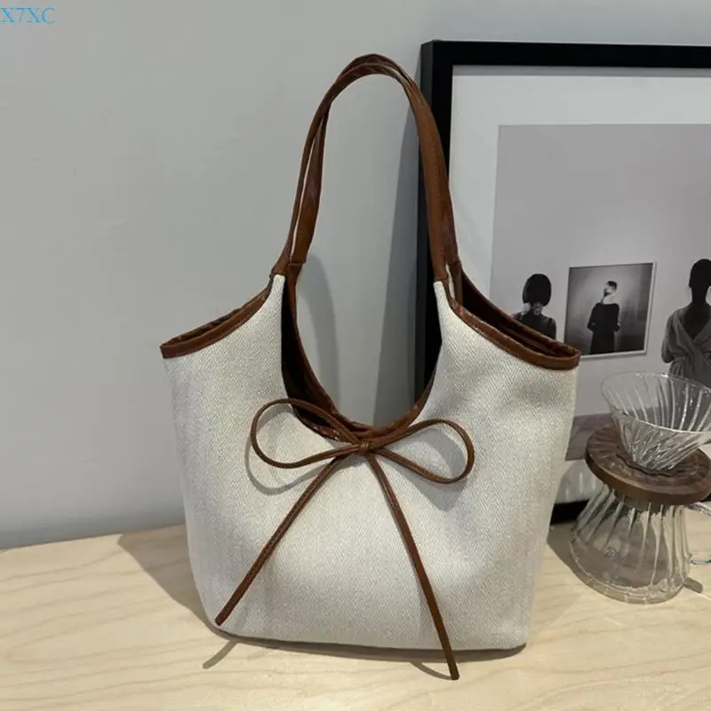 X7XC Сумка на плечо в стиле ретро с бантиками, большая вместительная сумка для подмышек, сумка-портфель из искусственной кожи и
X7XC Сумка на плечо в стиле ретро с бантиками, большая вместительная сумка для подмышек, сумка-портфель из искусственной кожи и