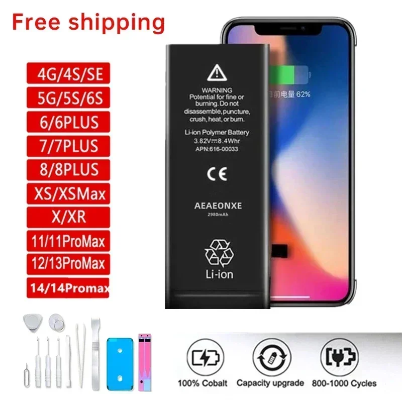 2023 Оригинальный аккумулятор для телефона Apple 6 S 7 8plus X Xr Xs Max 11 12 Pro 13 14plus, Сменный аккумулятор для Iphone 7, батареи
2023 Оригинальный аккумулятор для телефона Apple 6 S 7 8plus X Xr Xs Max 11 12 Pro 13 14plus, Сменный аккумулятор для Iphone 7, батареи