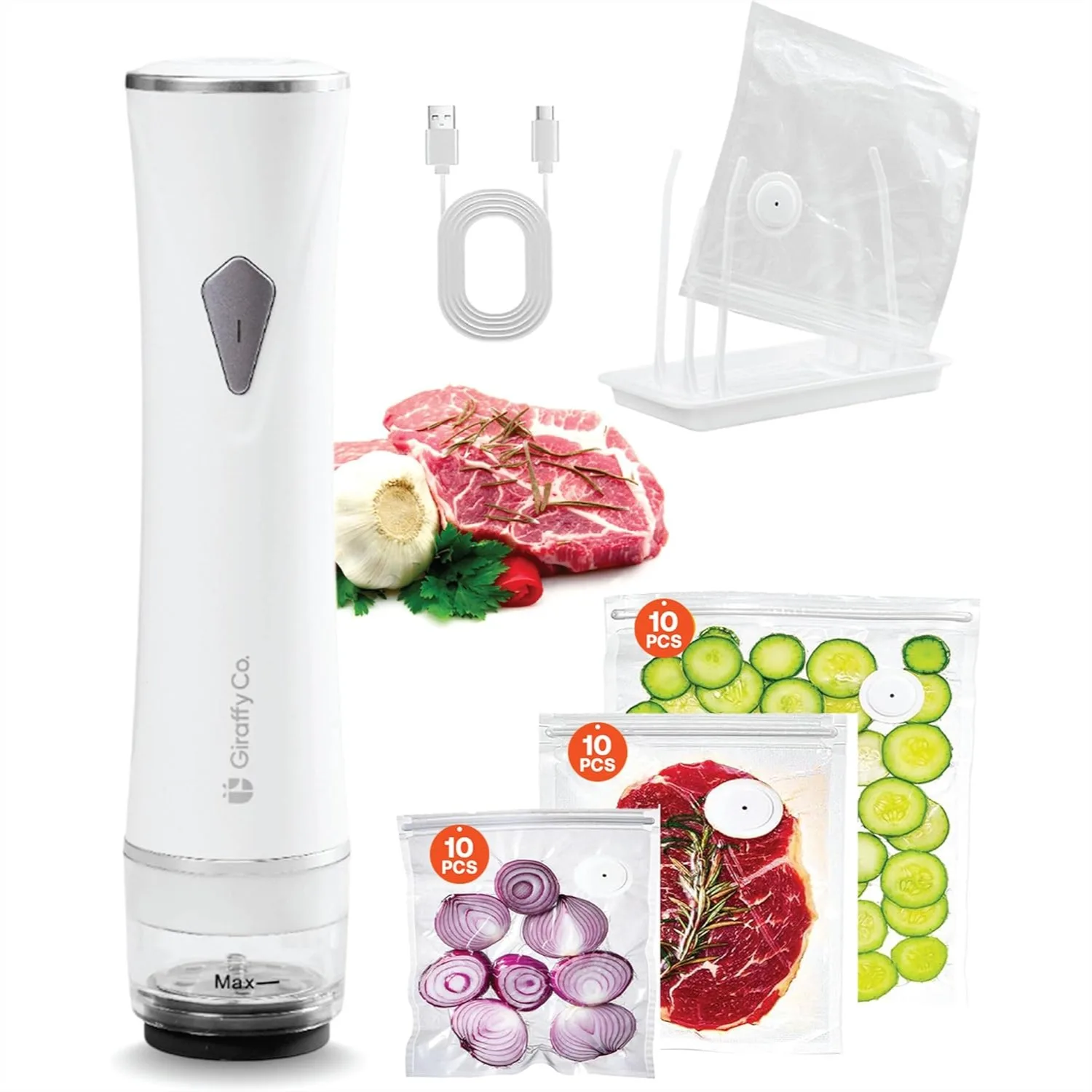Vacuum Sealer Machine with Visible Water Tank, 30 Reusable Bags, Foldable Drying Rack – Compact Handheld Food Sealer
Vacuum Sealer Machine with Visible Water Tank, 30 Reusable Bags, Foldable Drying Rack – Compact Handheld Food Sealer