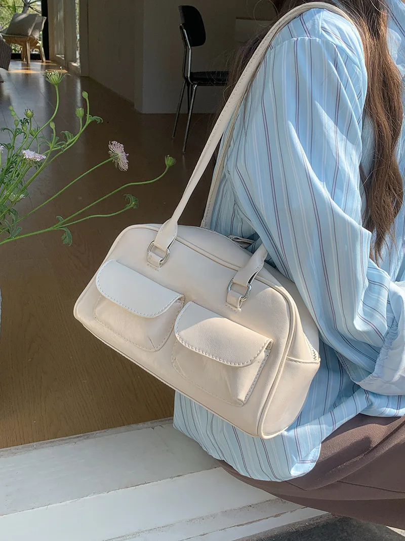 Винтажные нишевые женские деловые сумки на плечо, простые женские сумки-тоут из искусственной кожи, женская сумка подмышками, черные большие сумки 
Винтажные нишевые женские деловые сумки на плечо, простые женские сумки-тоут из искусственной кожи, женская сумка подмышками, черные большие сумки