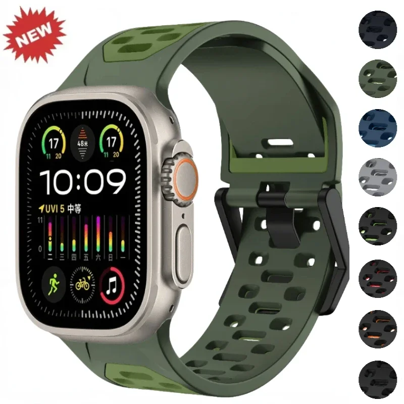 Two-Color Silicone Strap For Apple Watch Ultra 2 49mm Series 10 9 8 7 46mm 45mm Breathable Band iWatch 6 5 4 SE 44mm 42mm Correa
Two-Color Silicone Strap For Apple Watch Ultra 2 49mm Series 10 9 8 7 46mm 45mm Breathable Band iWatch 6 5 4 SE 44mm 42mm Correa