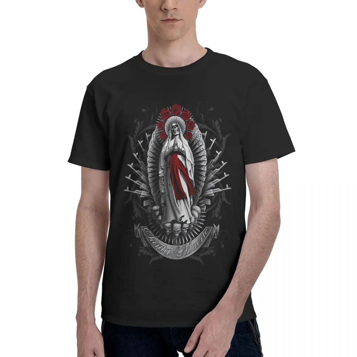 Fashion Men Santa Muerte 100% Cotton Casual Breathable Confortable Top High End Men's Clothing Funny Gift
Fashion Men Santa Muerte 100% Cotton Casual Breathable Confortable Top High End Men's Clothing Funny Gift